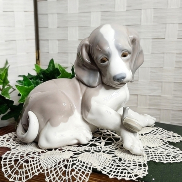 👉*MINT VTG* LLADRO PUPPY DOG WITH SNAIL FIGURE #1139 ~PORCELAIN ~EXCELLENT - Picture 1 of 15